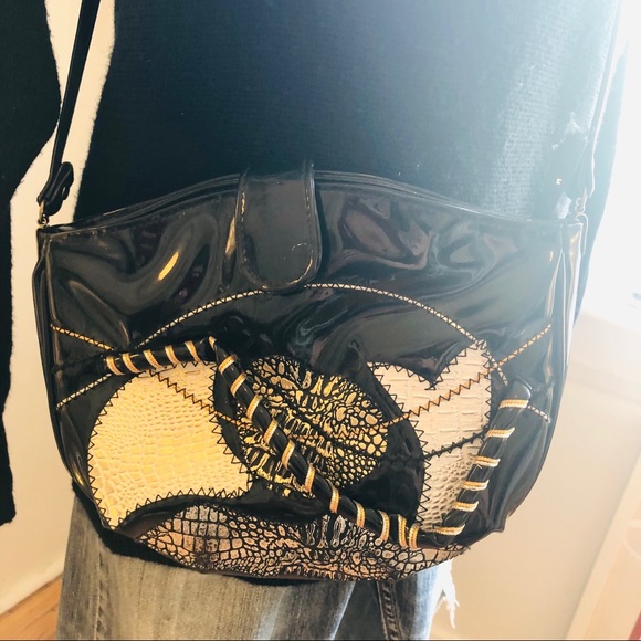 Vintage 80s abstract patchwork crossbody bag - Picture 16 of 16